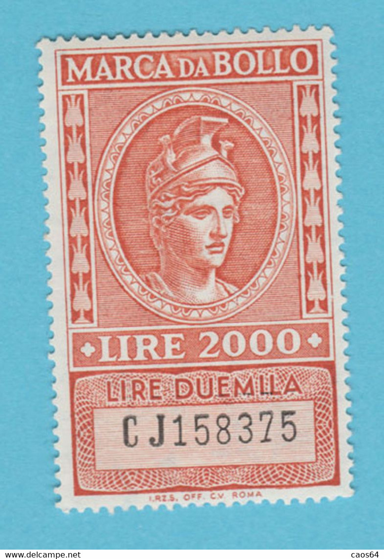 ITALIA Reveneu Fiscali Marca Bollo Tax  Lire 1000   - MNH - Revenue Stamps