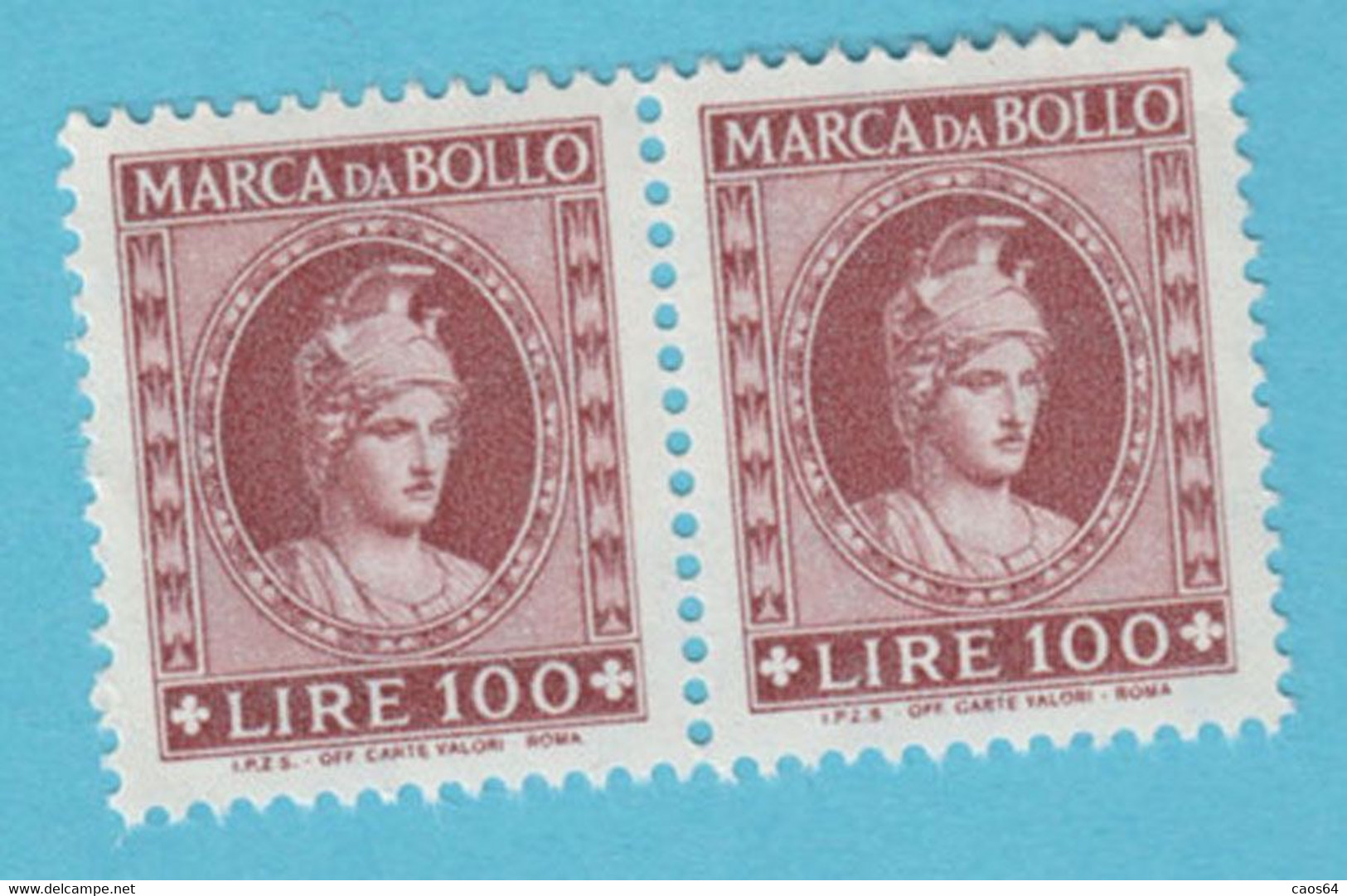 ITALIA Reveneu Fiscali Marca Bollo Tax  Lire 100   -  MNH - Steuermarken