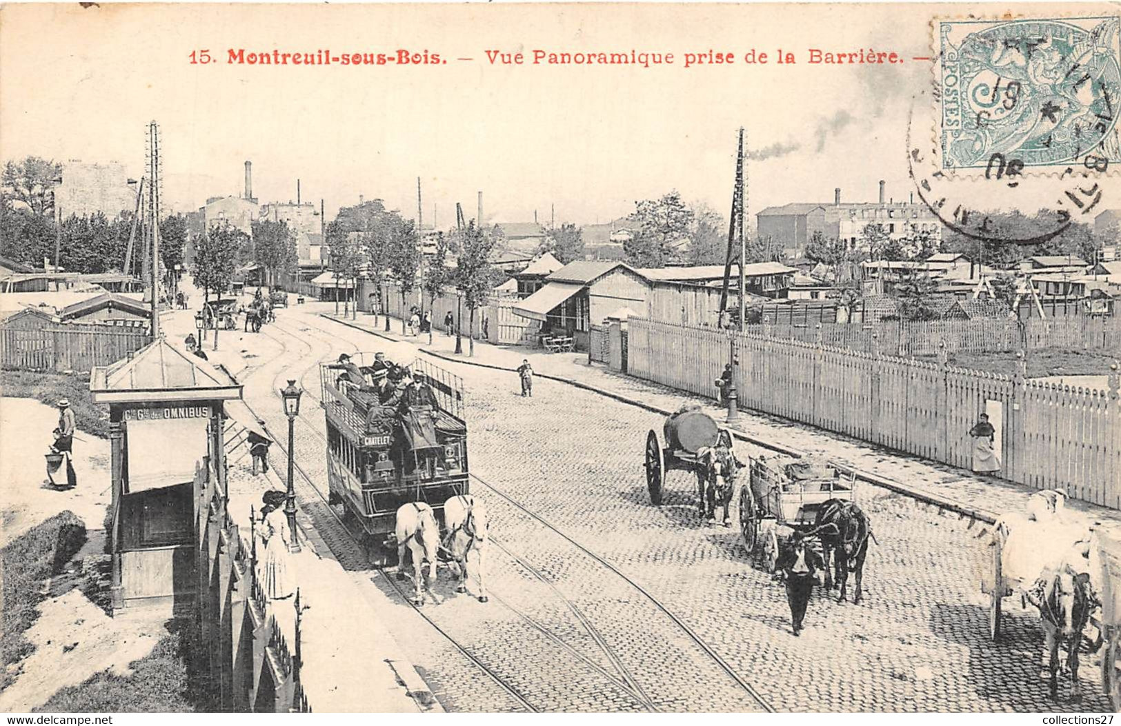 93-MONTREUIL-SOUS-BOIS- VUE PANORAMIQUE PRISE DE LA BARRIERE - Montreuil