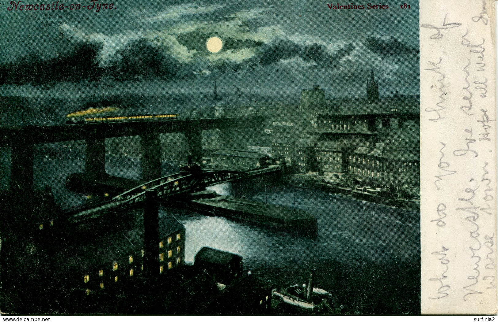 TYNE And WEAR - NEWCASTLE - (at Night) 1902 T470 - Newcastle-upon-Tyne