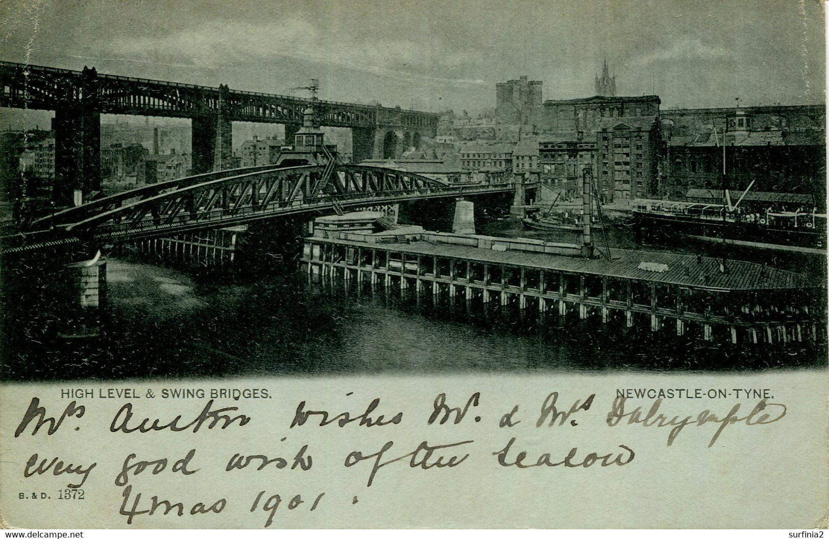 TYNE And WEAR - NEWCASTLE - HIGH LEVEL AND SWING BRIDGES 1901 - VICTORIAN T474 - Newcastle-upon-Tyne