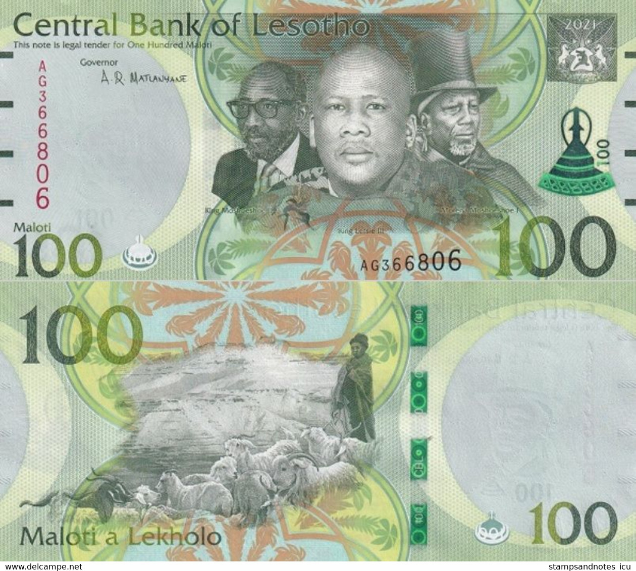 LESOTHO 100 Maloti 2021 P 24 UNC - Lesoto