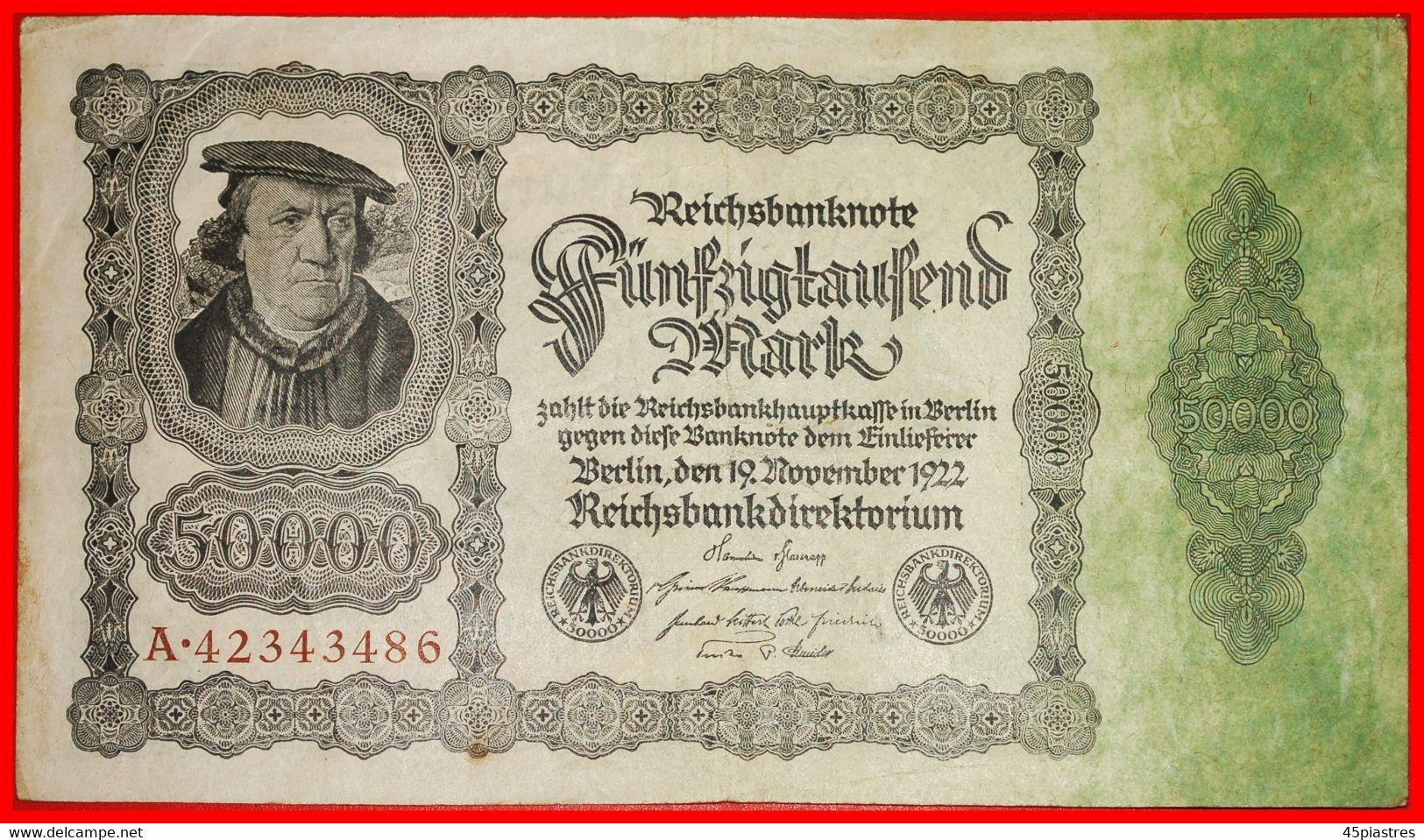 * REICHSBANKNOTE: GERMANY ★ 50000 MARK 1922! LOW START ★ NO RESERVE! - 50000 Mark