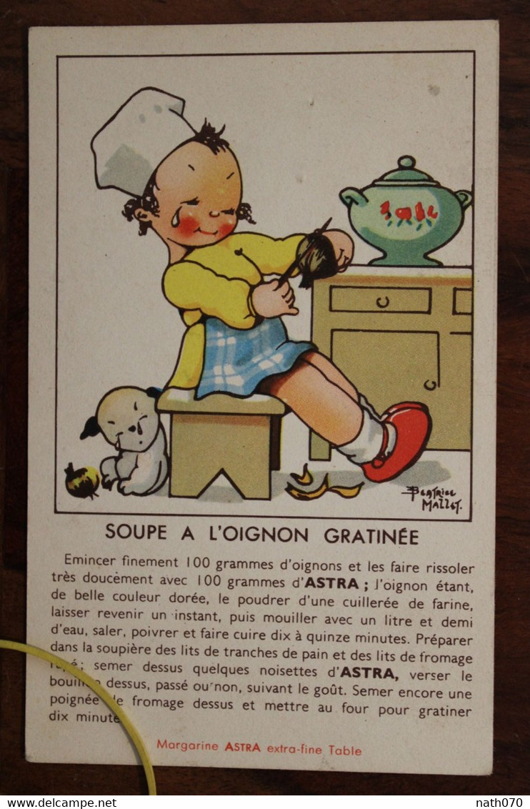 1930's CPA Ak Publicité Illustrateur Margarine Astra Soupe Oignon - Advertising