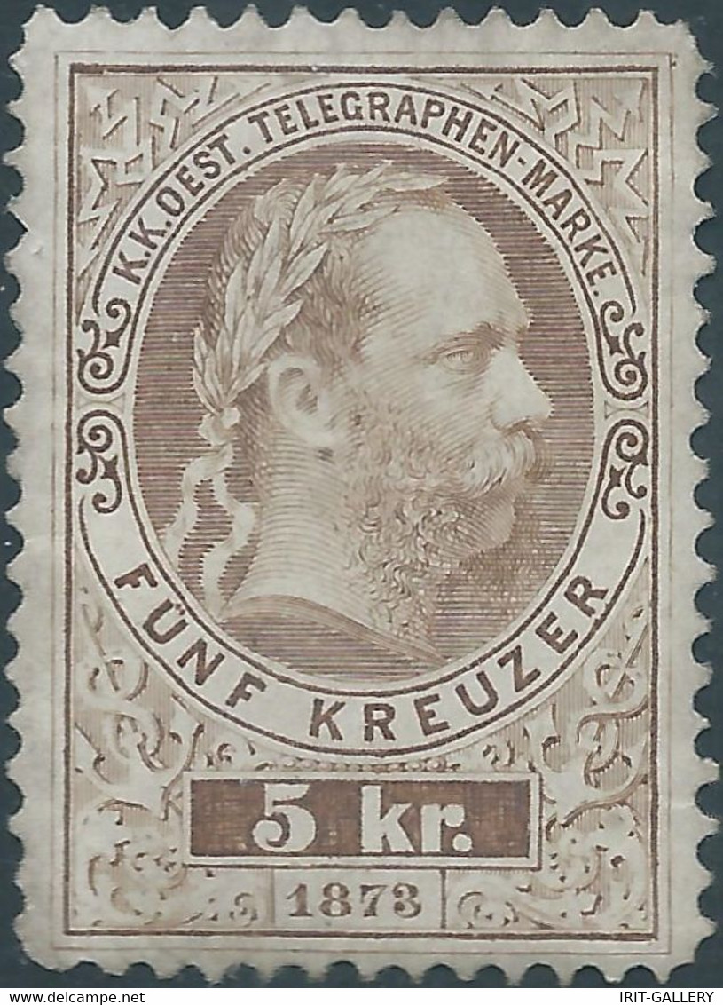 AUSTRIA-L'AUTRICHE-ÖSTERREICH,1873-1876 Franz-Josef I.Telegraph Stamp 5Kr,perf. 10½ ,Mint - Telegraph