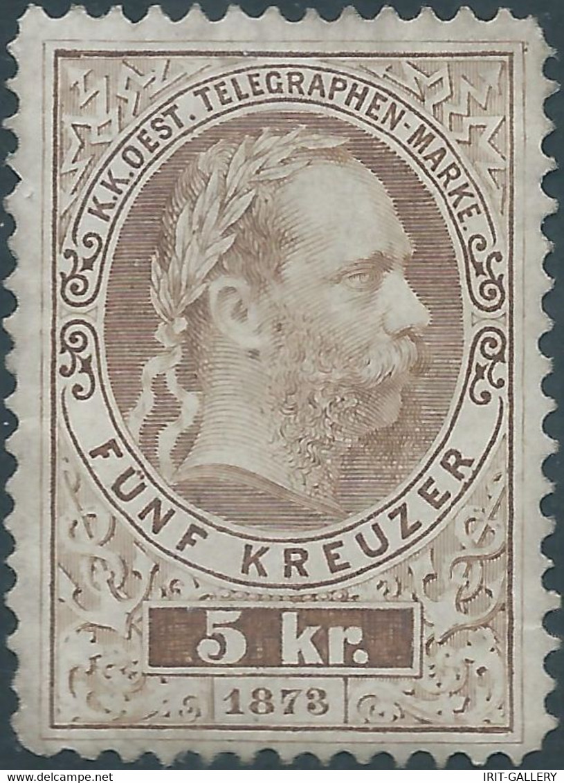AUSTRIA-L'AUTRICHE-ÖSTERREICH,1873-1876 Franz-Josef I.Telegraph Stamp 5Kr,perf. 10½ ,Mint - Telegraphenmarken