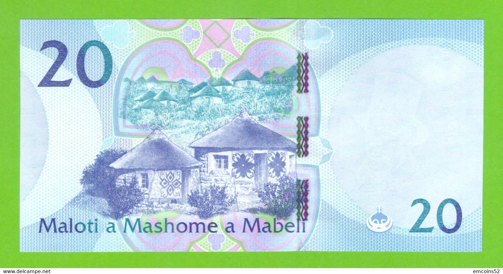 LESOTHO 20 MALOTI 2021 P-W27  UNC - Lesoto