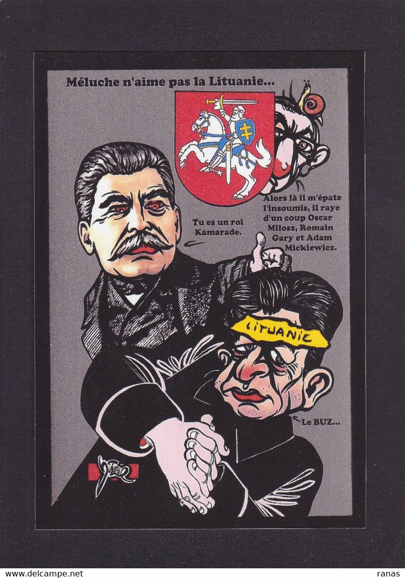 CPM Lituanie Par Jihel Tirage 30 Ex. Numérotés Signés Satirique Caricature Staline Mélenchon - Lituanie
