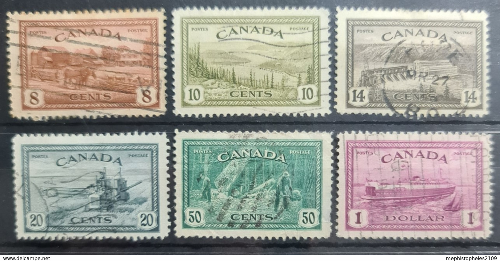 CANADA 1946 - Canceled - Sc# 268-273 - Complete Set! - Oblitérés