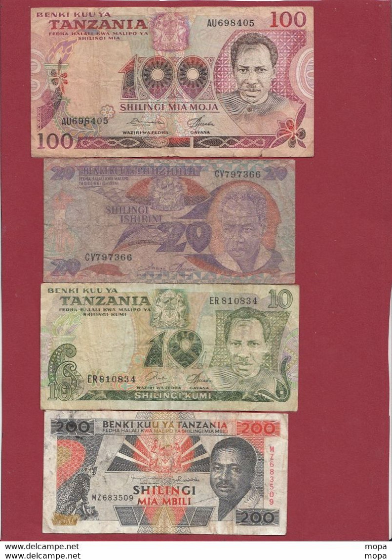 Tanzanie 4 Billets  Dans L 'état - Tanzanie