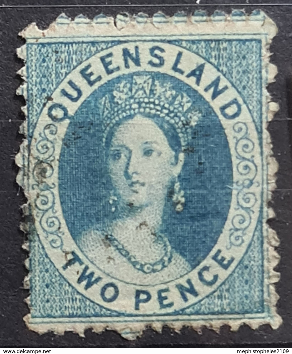 QUEENSLAND 1868 - Canceled - Sc# 26 - 2d - Used Stamps