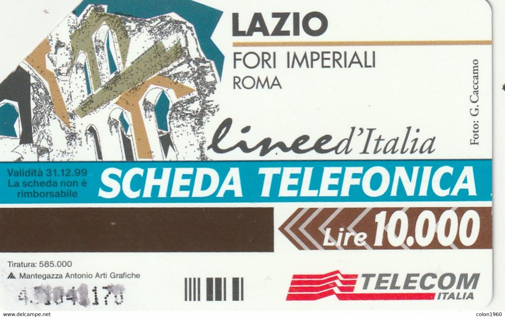 ITALIA. Linee D'Italia - Lazio, Roma. 1998. C & C 2796, Golden Italia 734. (400) - Sonstige & Ohne Zuordnung