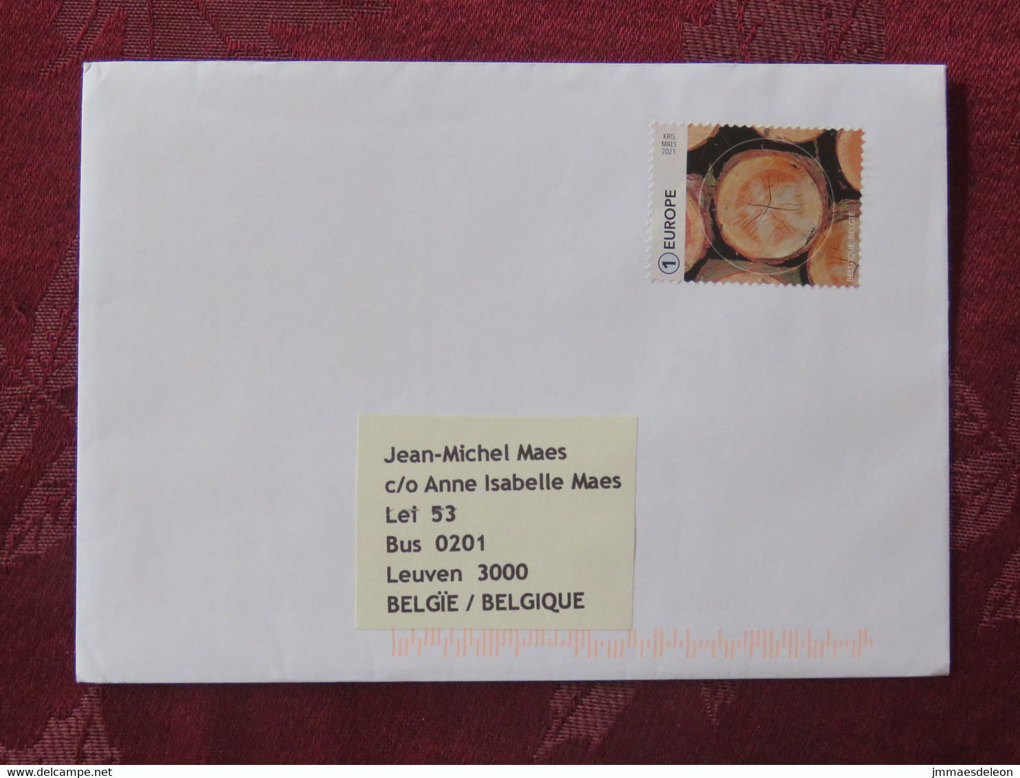 Belgium 2021 Cover To Leuven - Geometry - Circle - Wood - Lettres & Documents