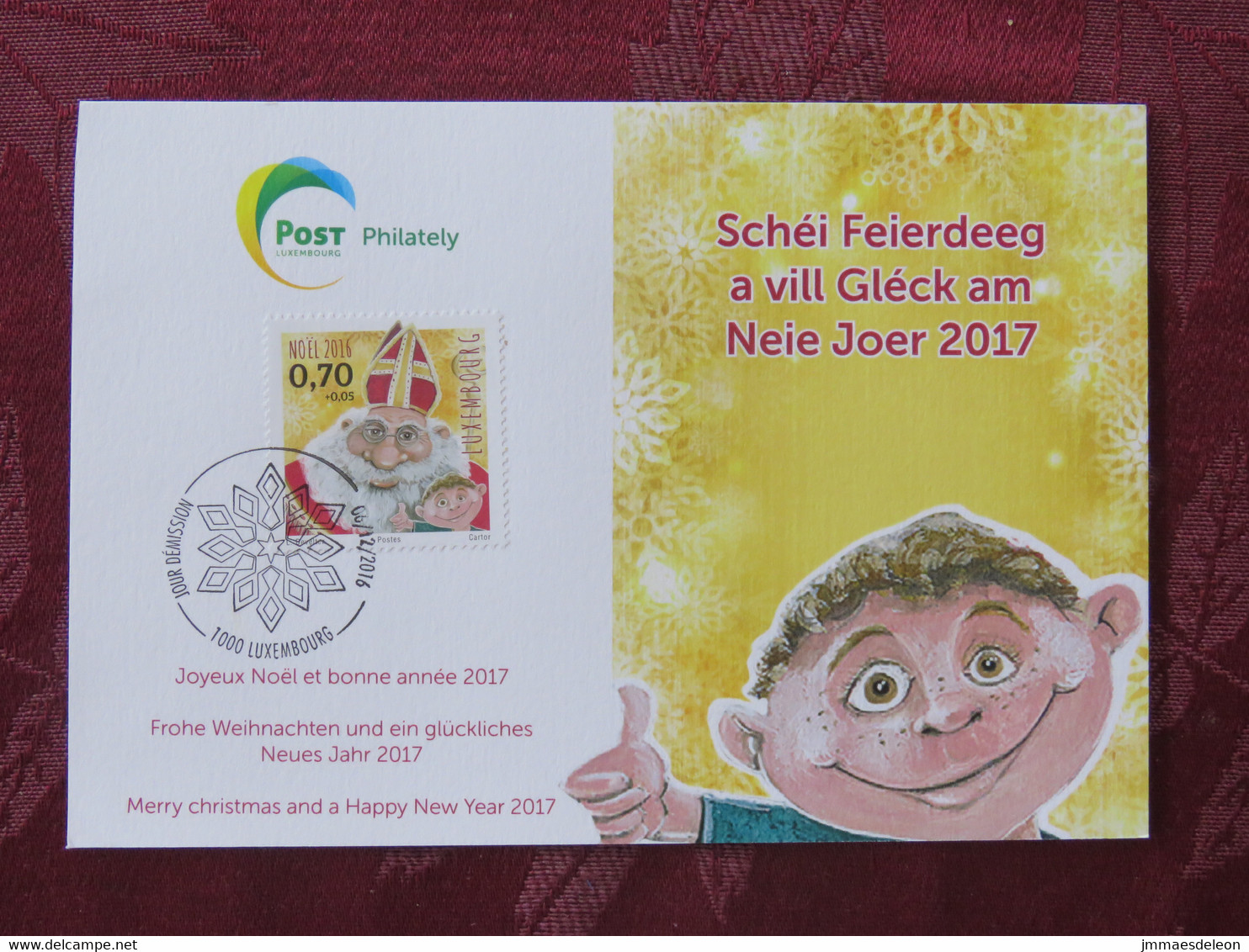 Luxembourg 2016 FDC Card - Christmas - St. Nicolas - Cartas & Documentos