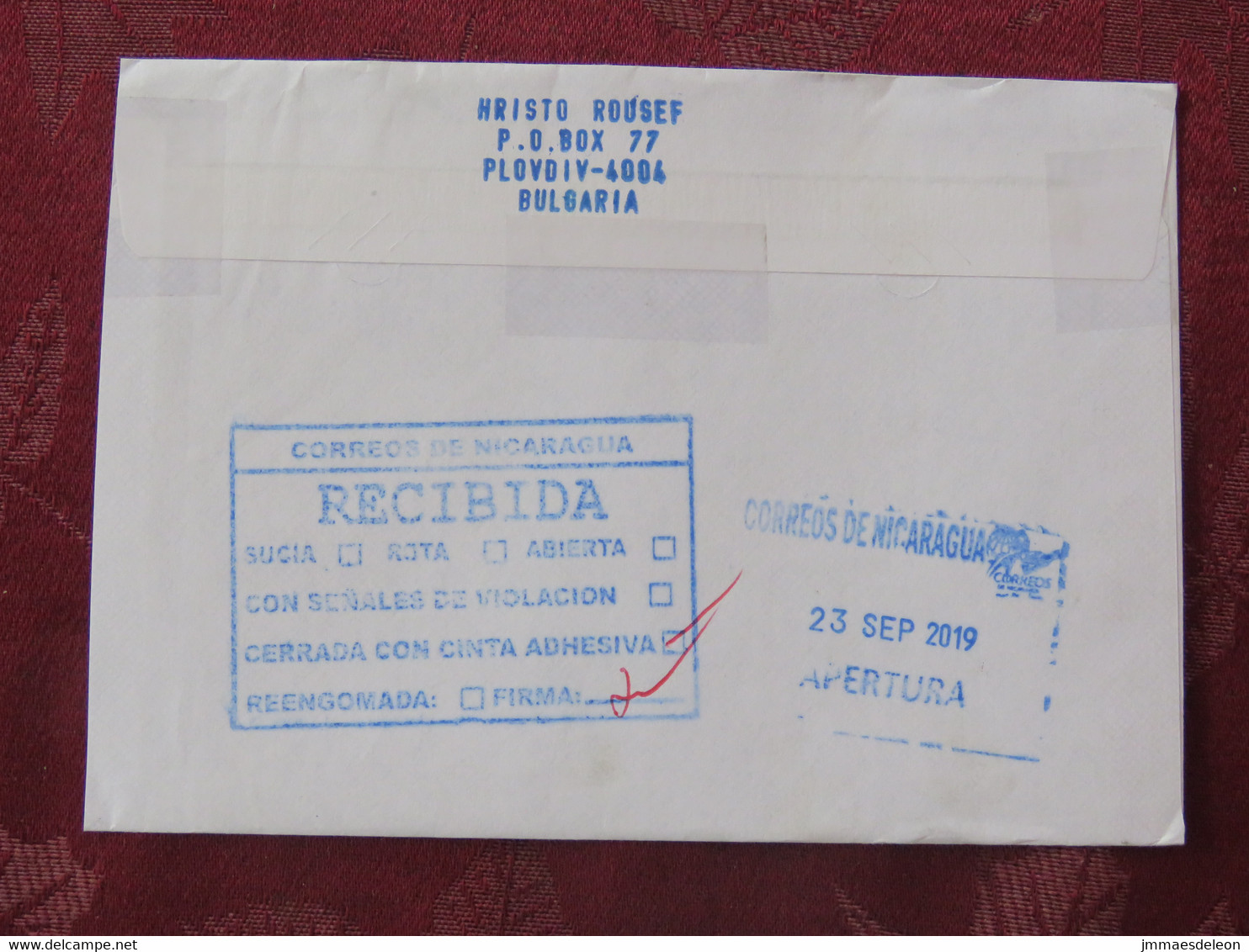 Bulgaria 2019 Cover To Nicaragua - Flower - Lettres & Documents