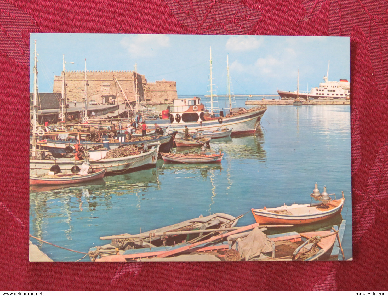 Greece 1983 Unused Postcard - Heraclion Candia Old Harbour Port Boats - Storia Postale