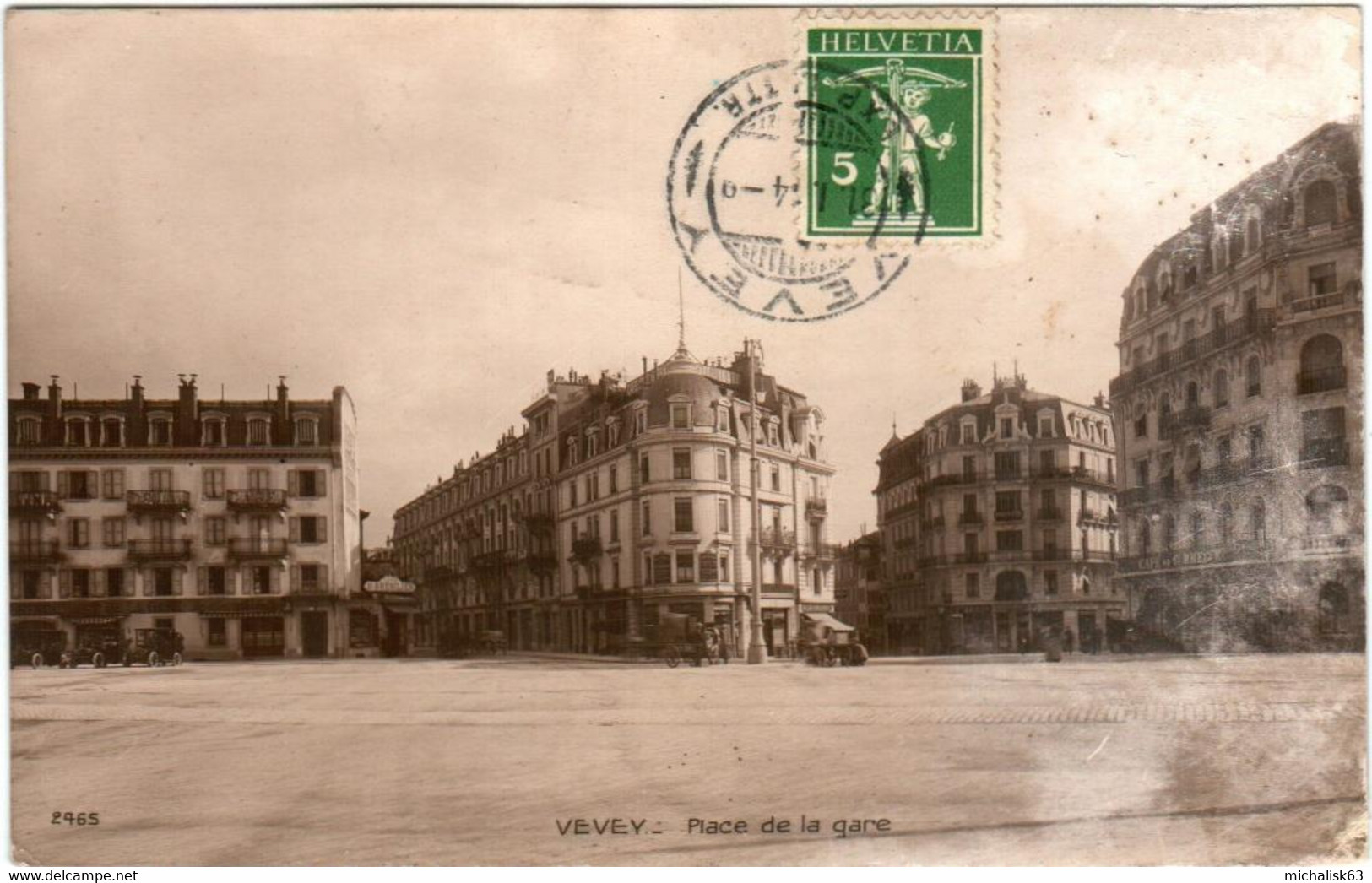 3FI 646 CPA - VEVEY - PLACE DE LA GARE - Vevey