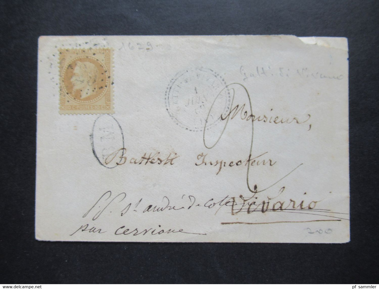 Frankreich Klassik 1869 Napoléon III. Michel Nr.27 EF Nr. Stempel 1629 Gatti Di Vivario Corse / Korsika - 1849-1876: Période Classique