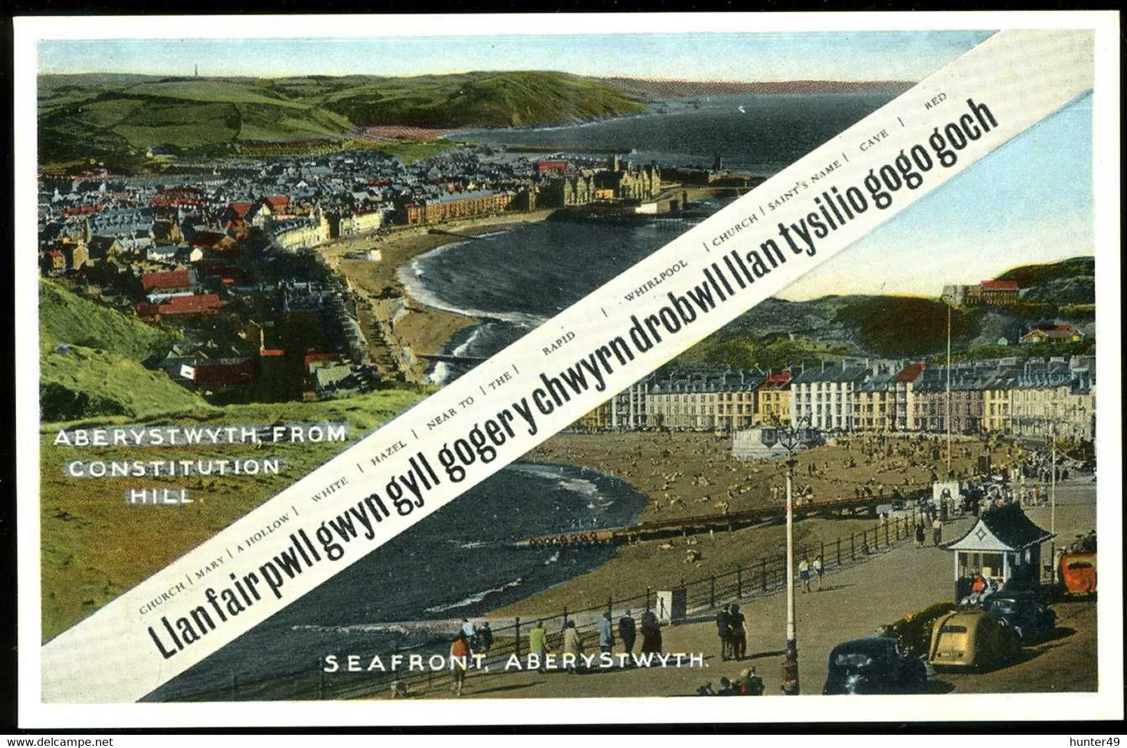 Llanfairpwllgwyngyllgogerychwyrndrobwllllantysiliogogogoch Aberystwyth From Constitution Hill Seafront - Anglesey