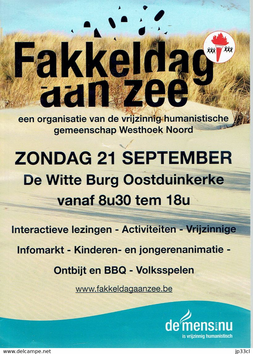 Vrijzinnigheid (Laïcité) : Programma Van De "Fakkeldag Aan Zee" (2014) De Witte Burg Koksijde - Oostduinkerke - Programs