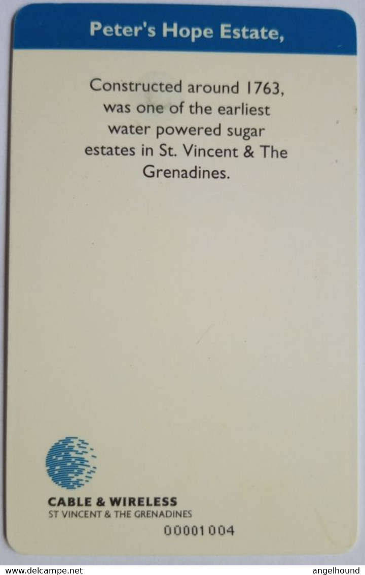 St Vincent And Grenadines Cable And Wireless EC$10 " Water Powered Sugar Mill, Peters Hope Estate" - St. Vincent & Die Grenadinen