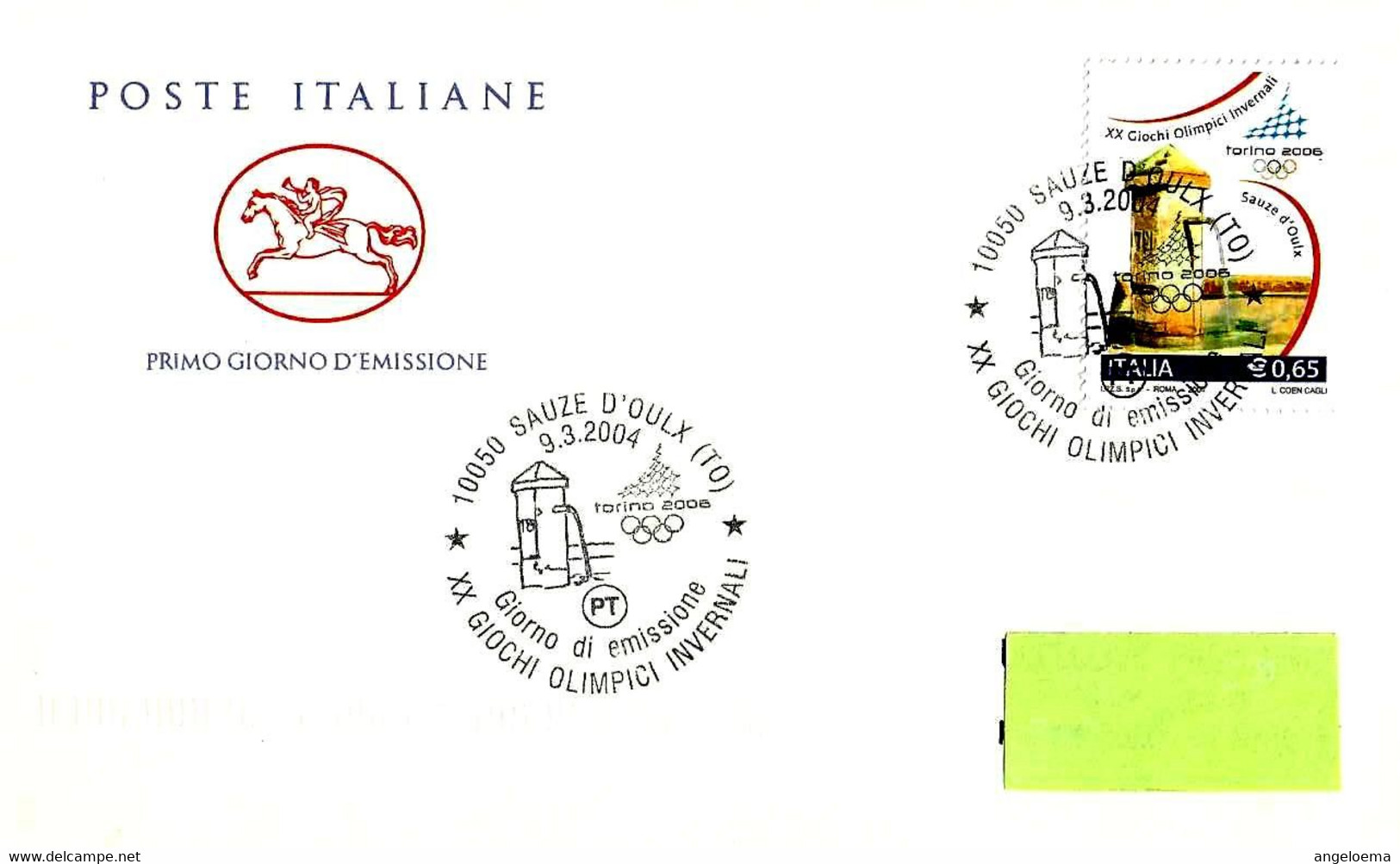 ITALIA ITALY- 2004 SAUZE OULX (TO) XX Olimpiadi Winter Olympic Games (logo Olimpico) Su Busta Fdc PT Viaggiata - 7698 - Winter 2006: Turin