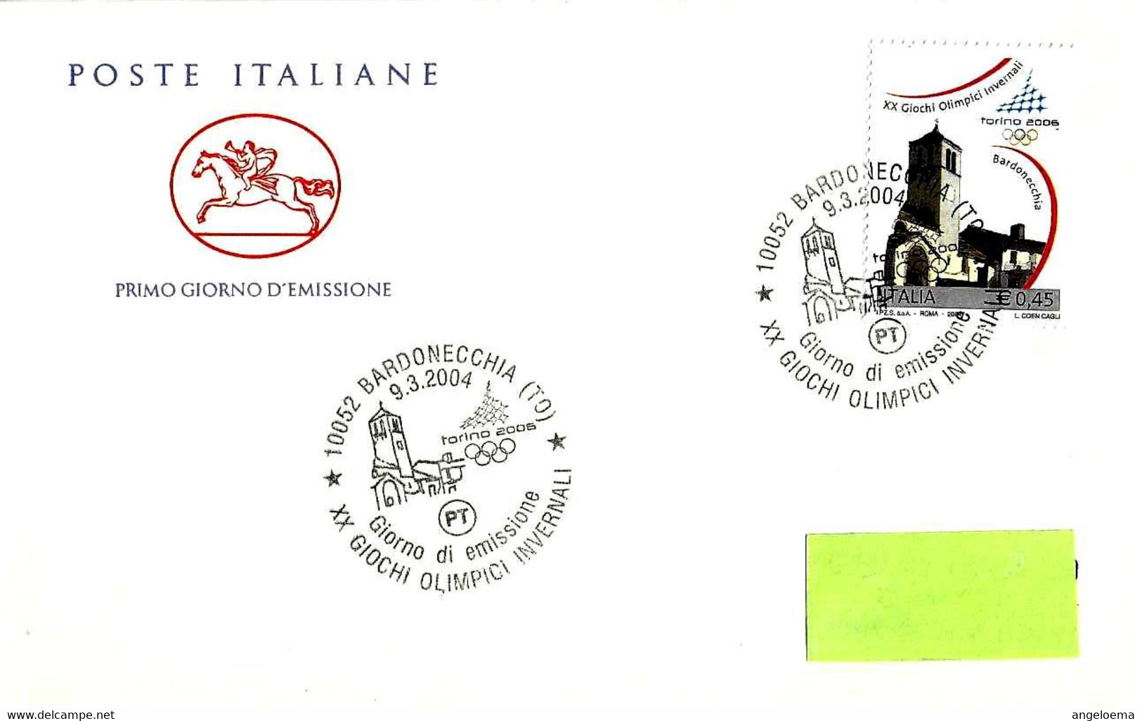 ITALIA ITALY - 2004 BARDONECCHIA (TO) XX Olimpiadi Winter Olympic Games (logo Olimpico) Su Busta Fdc PT Viaggiata - 7699 - Inverno2006: Torino
