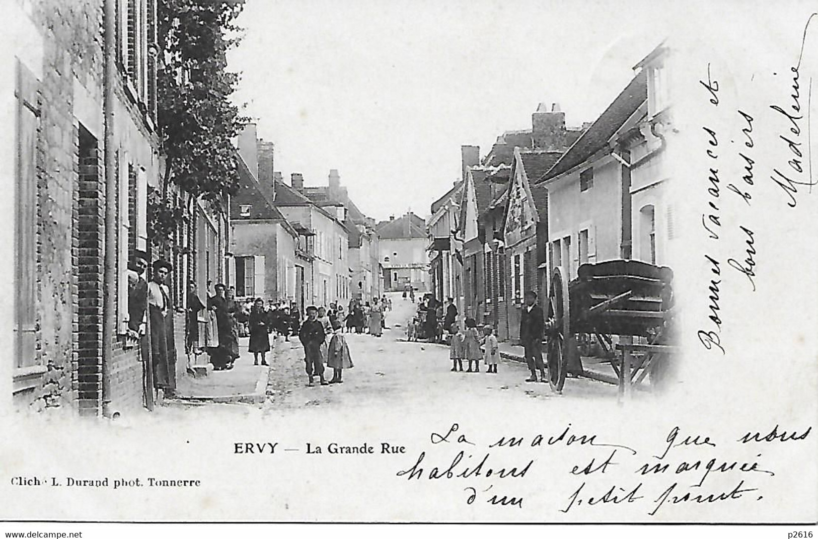 2 CARTES -  ERVY -  1903 -  LA GRANDE RUE  ET BERLE OU PROMENADES - Ervy-le-Chatel