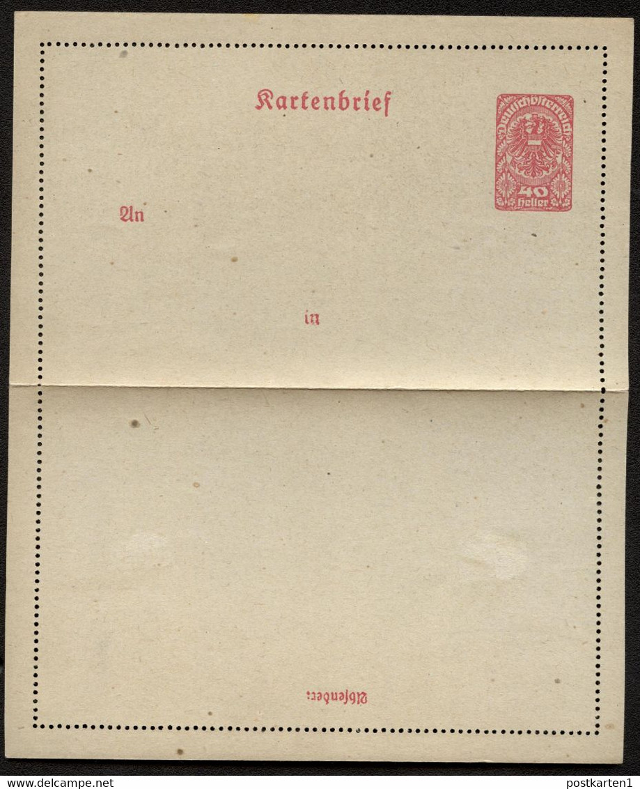 ÖSTERREICH Kartenbrief K54 Postfrisch 1920 Kat. 6,00 € - Kartenbriefe