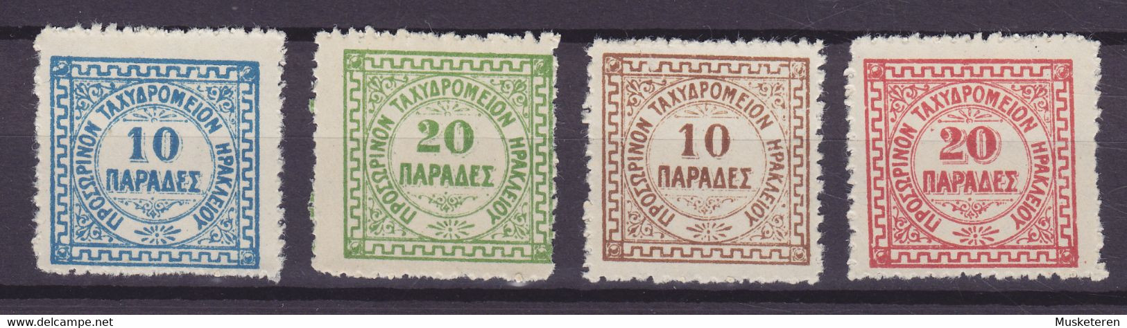 British Post Office In Crete Candia Province Heraklion 1898 Mi. 2-5 Complete Set MNH**/MH* (2 Scans) - Kreta