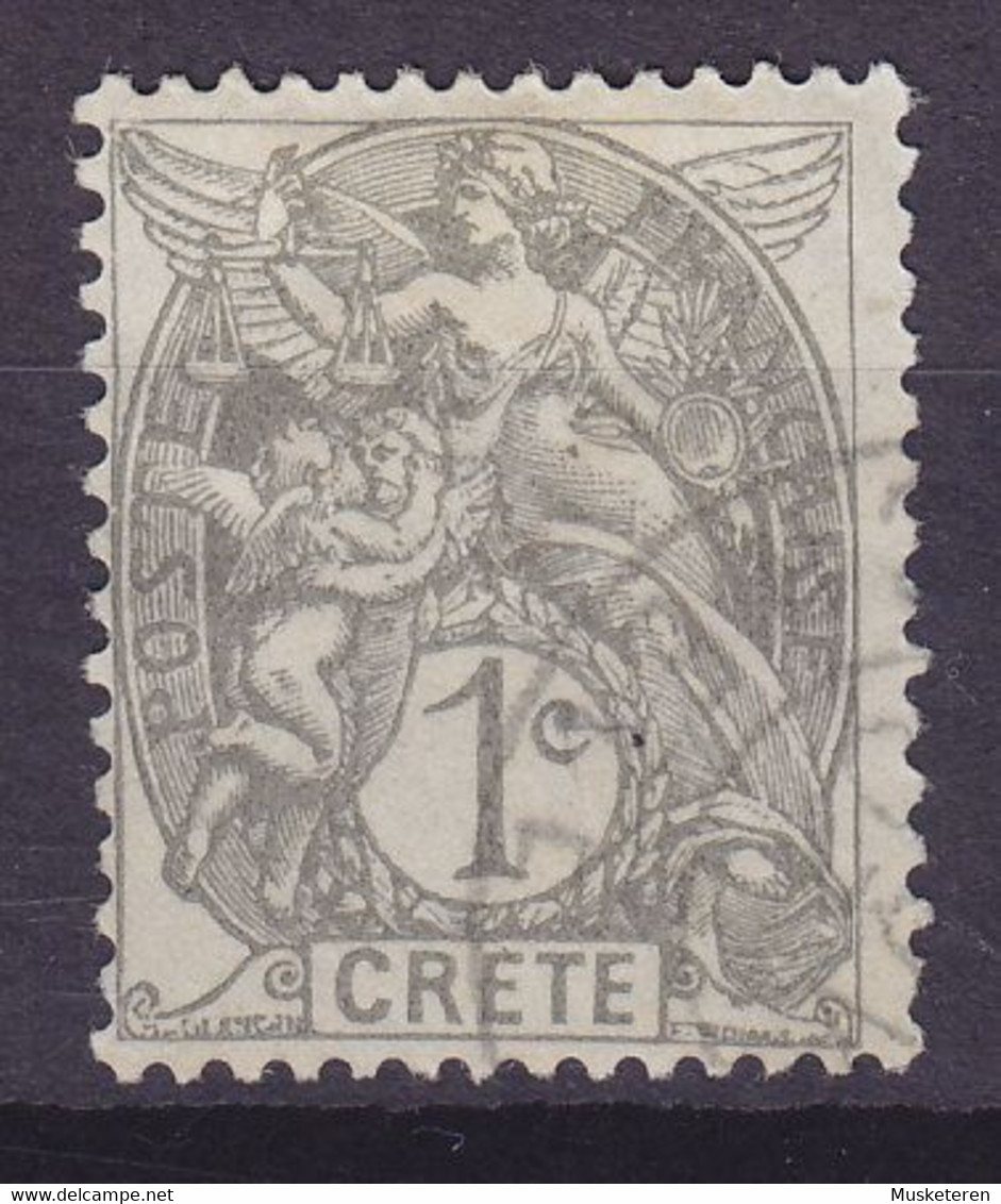 French Post Office In Crete 1902/03 Mi. 1 Type Blanc W. Inscription 'Crete' (2 Scans) - Kreta