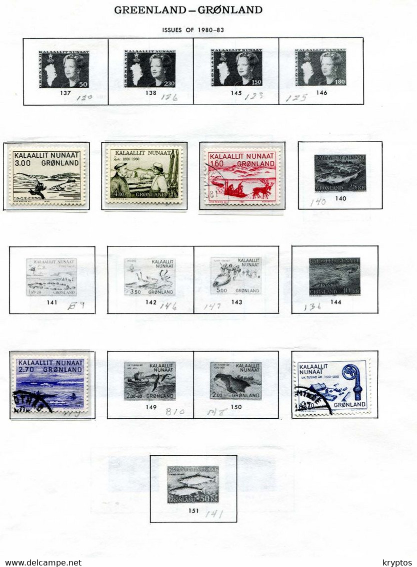 Greenland - Collection on pages (1938-80) **/*/o - OFFER