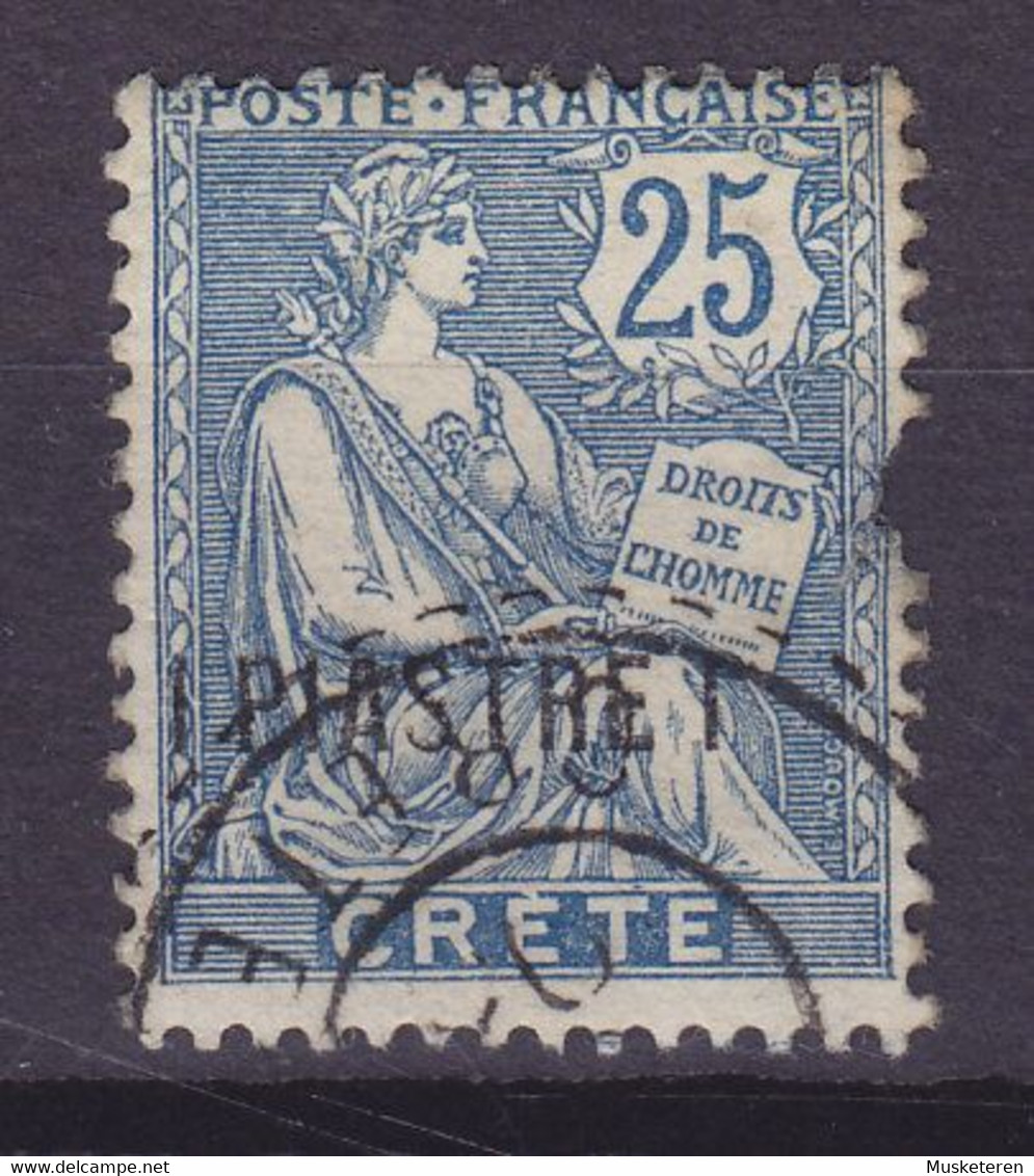 French Post Office In Crete 1902/03 Mi. 16 Type Mouchon W. Inscription 'Crete' Overprinted '1 PIASTRE 1' (2 Scans) - Crète