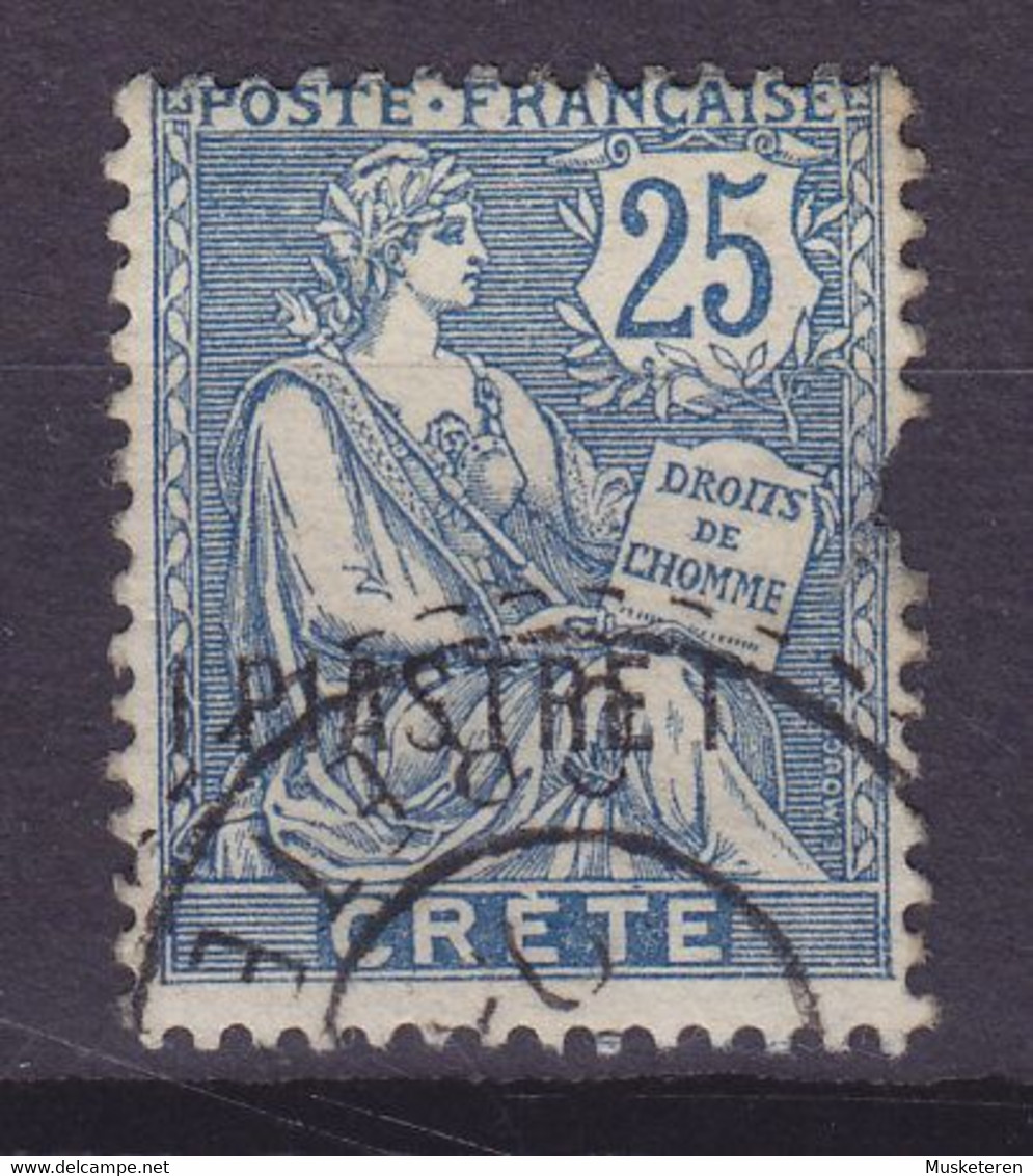 French Post Office In Crete 1902/03 Mi. 16 Type Mouchon W. Inscription 'Crete' Overprinted '1 PIASTRE 1' (2 Scans) - Crete