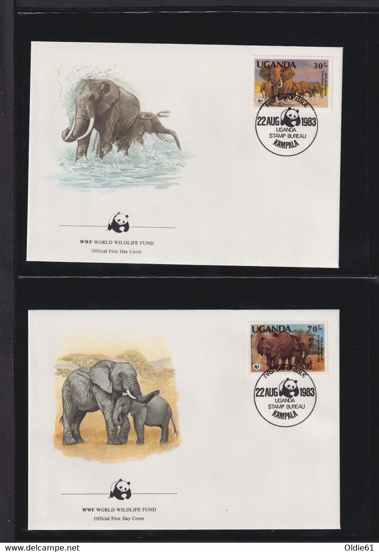 1983 Uganda  WWF "Afrikanische Elefanten"  Komplettes Kapitel - Collezioni & Lotti