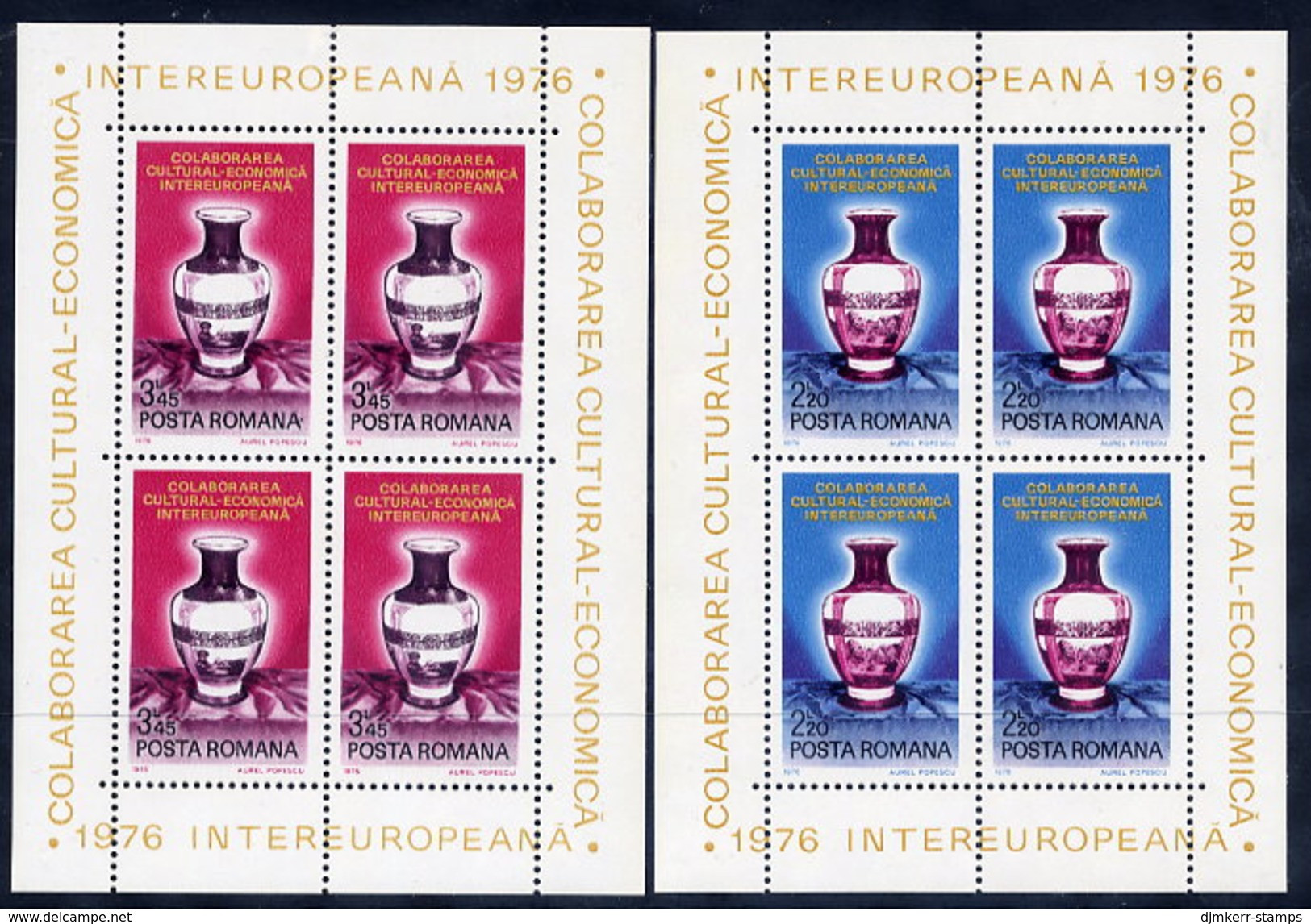 ROMANIA 1976 INTEREUROPA  Blocks MNH / **.  Michel Block 133-34 - Blocs-feuillets