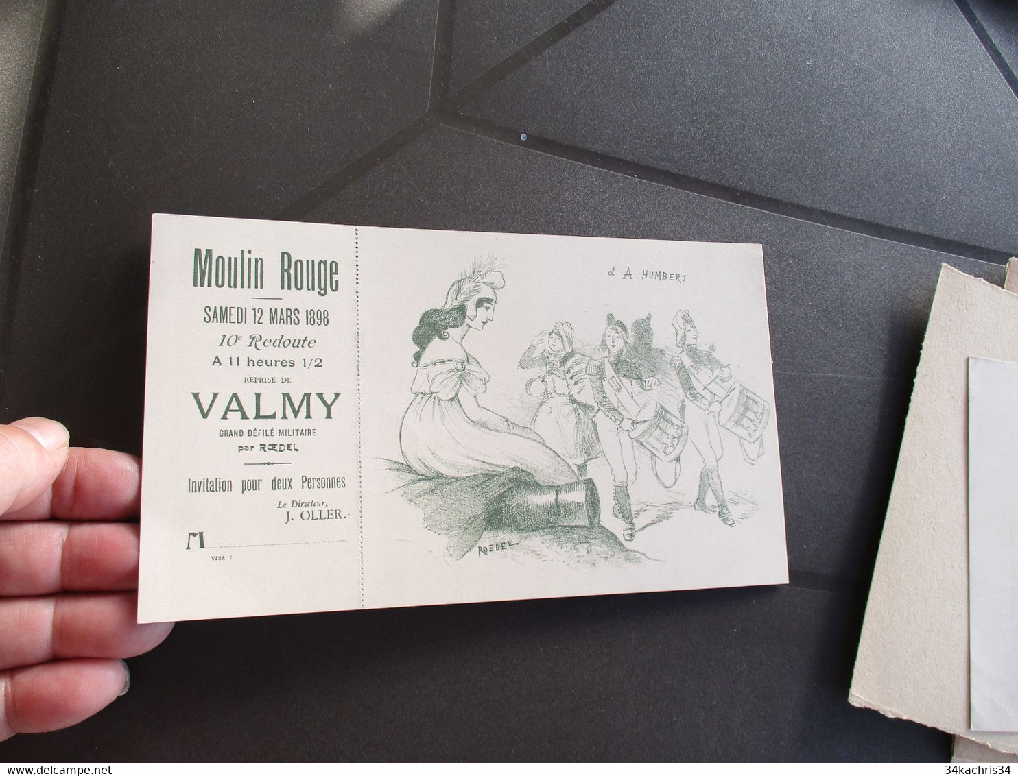 RARE Invitation Au Moulin Rouge Paris 1898 Illustré Par Roedel Pour La Reprise De Valmy  Vierge état Superbe - Tickets D'entrée