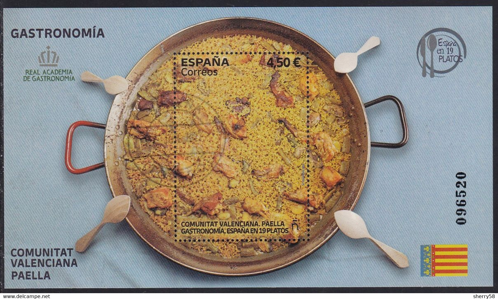 2022-ED. 5584 H.B.Gastronomía España En 19 Platos. Comunitat Valenciana, Paella- USADO - Blocs & Hojas