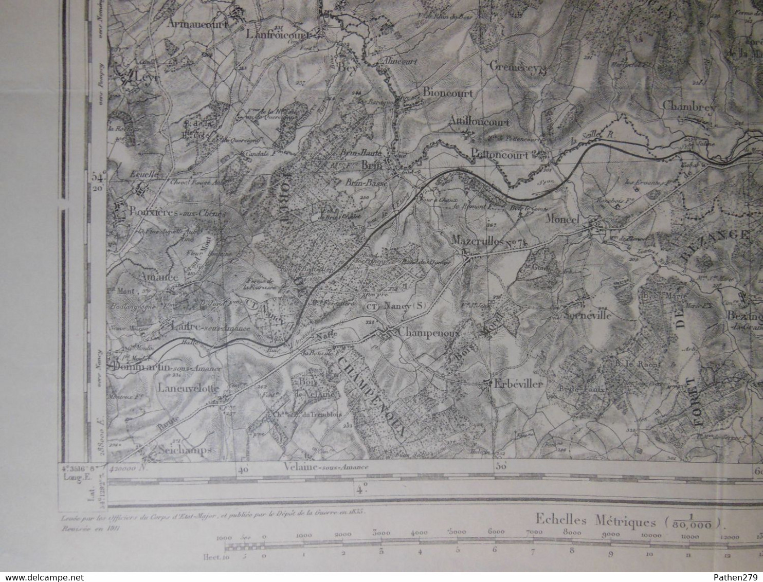 Carte Géographique CHATEAU-SALINS - VIC (57 - Moselle) établie En 1835 Révisée 1911 - Cartes Géographiques