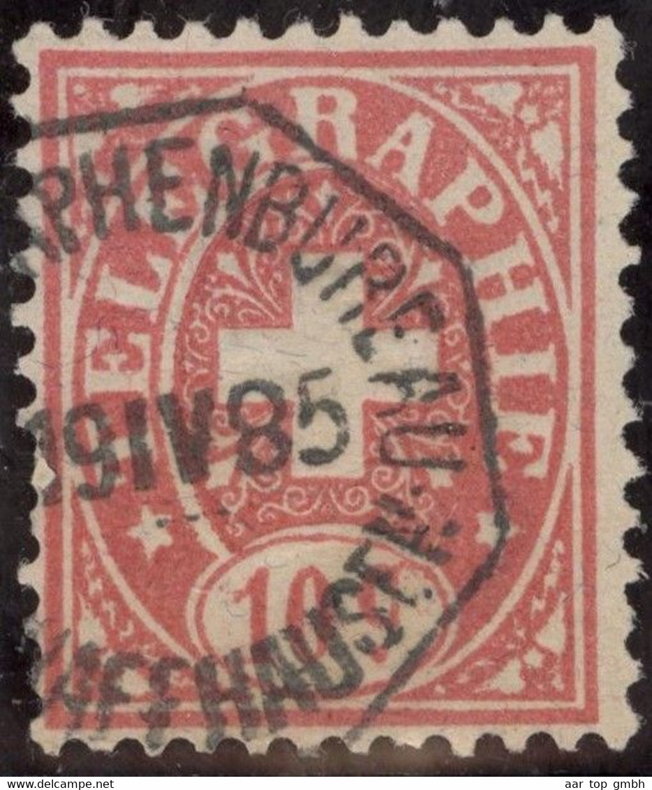 Heimat SH Schaffhausen 1885-04-19 Auf Telegraphen-Marke 10 Cts.. Zu#14 - Telegraafzegels