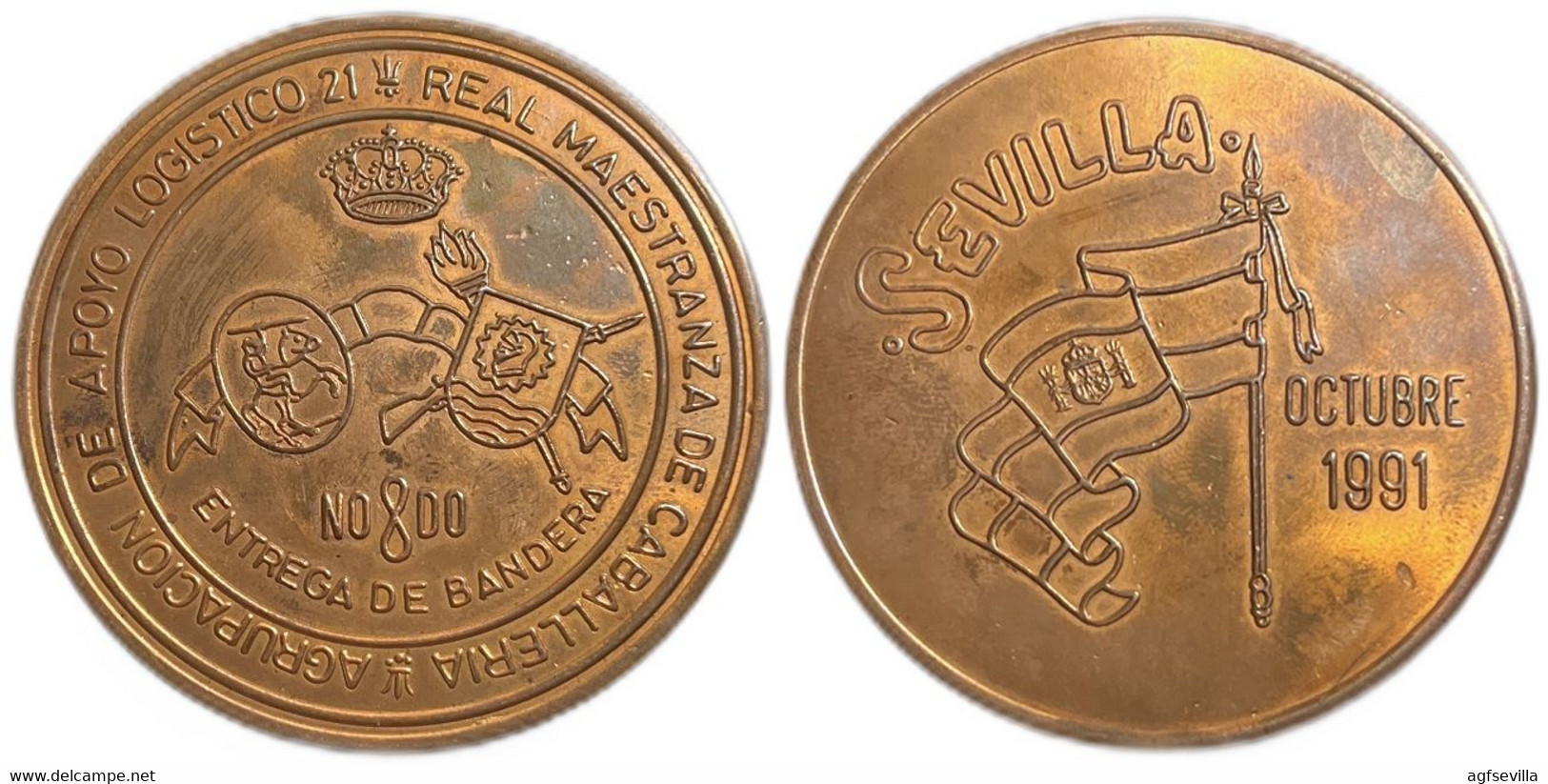 ESPAÑA. MEDALLA REAL MAESTRANZA DE CABALLERÍA. SEVILLA. 1.991. BRONCE - Profesionales/De Sociedad