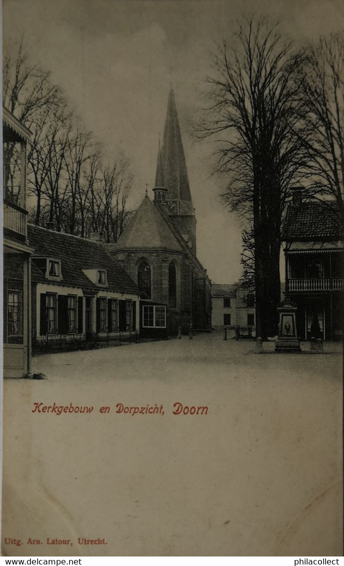 Doorn (Utr.) Kerk Gebouw En Dorpzicht Ca 1900 - Doorn