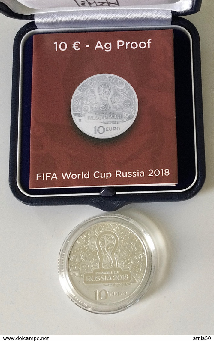ITALIA - FIFA WORLD CUP RUSSIA - Moneta €10 D’arg. 925/1000 - Gr.22 Diam. Mm.34 - Anno 2018. - Jahressets & Polierte Platten