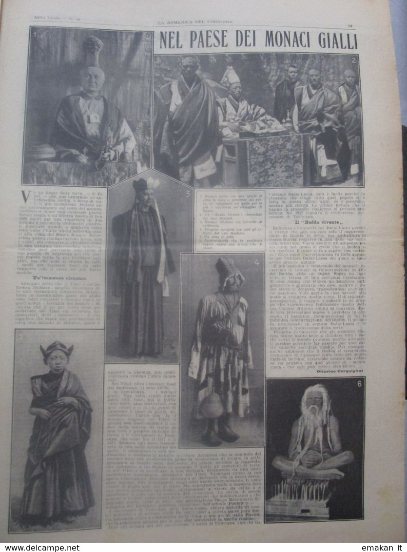 # DOMENICA DEL CORRIERE N 43 / 1930 RIVOLTA BRASILIANA / PONTEDERA TOSCANA / TIBET MONACI GIALLI - First Editions