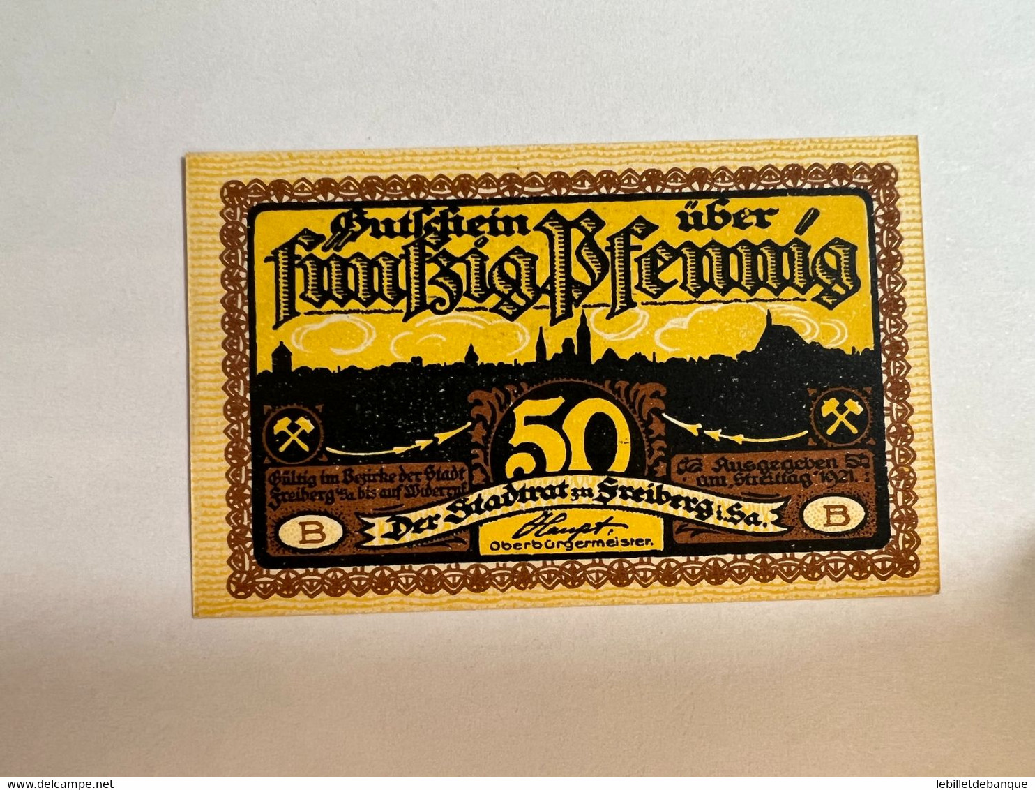 Allemagne Notgel Freiberg 50 Pfennig - Sammlungen