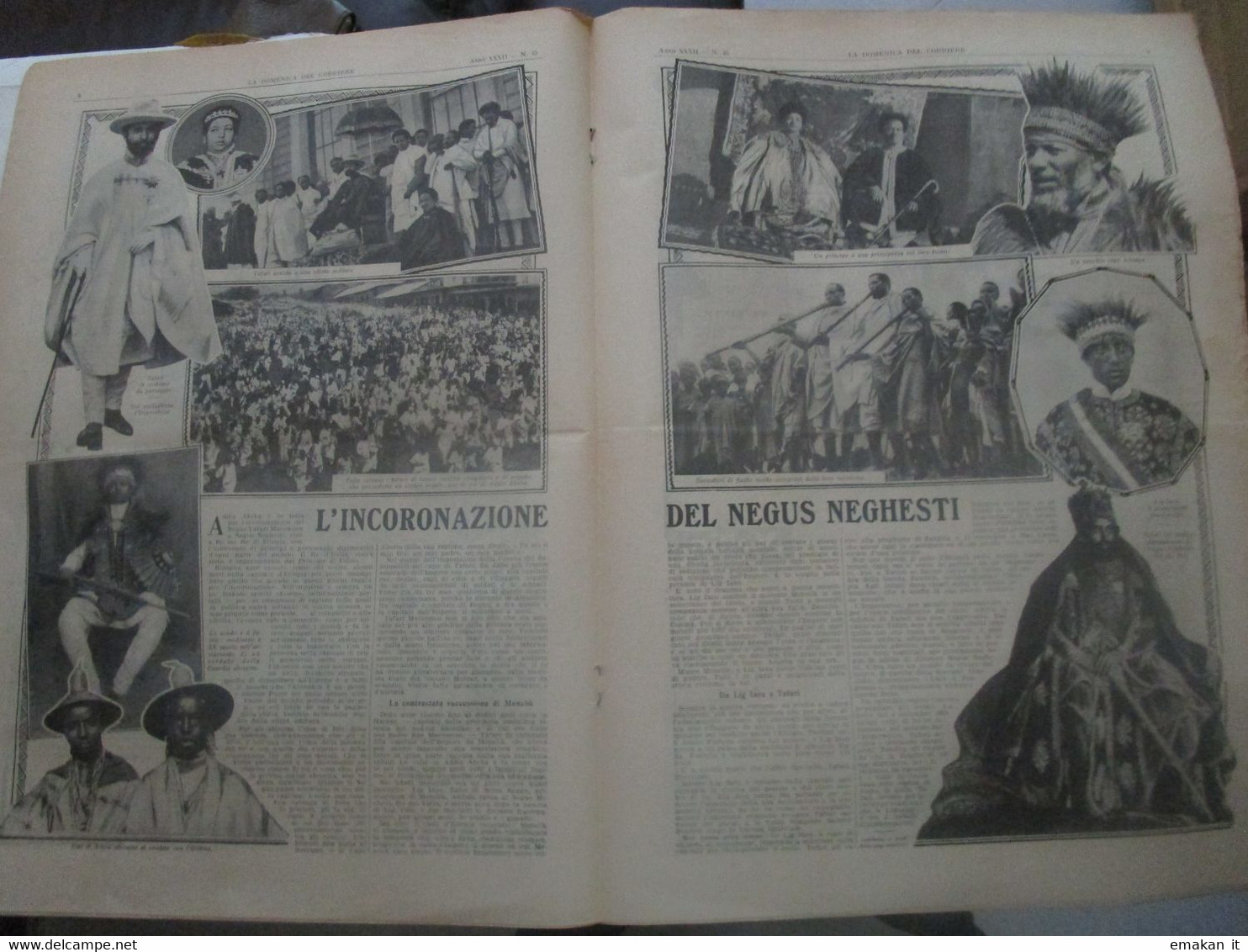 # DOMENICA DEL CORRIERE N 45 / 1930 CORBESASSI PRESSO BRALLO / CERIMONIE ANNO IX / NEGUS / CIAMPINO - First Editions