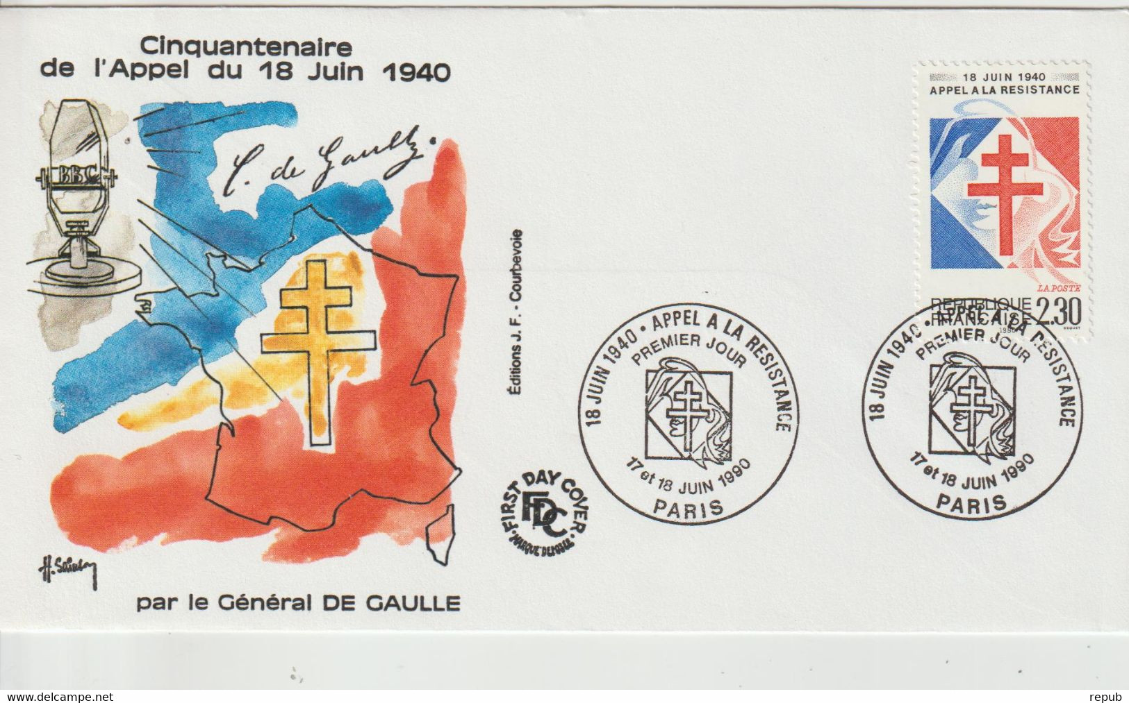 France 1990 Général De Gaulle Paris (75) - Commemorative Postmarks