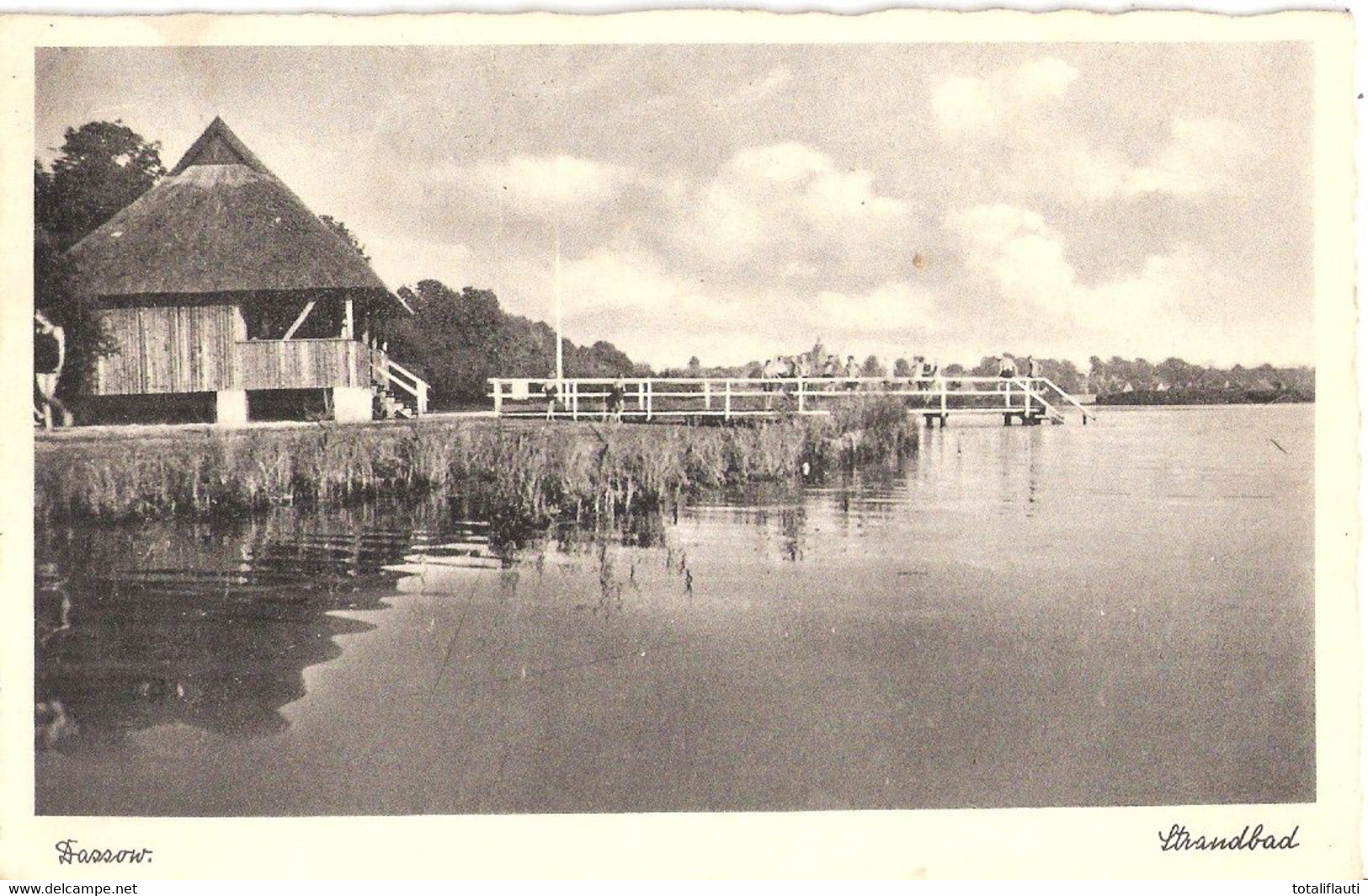 DASSOW Mecklenburg Ostsee Strandbad Mit Badesteg Belebt Gelaufen 7.8.1940 Fast TOP-Erhaltung - Grevesmühlen