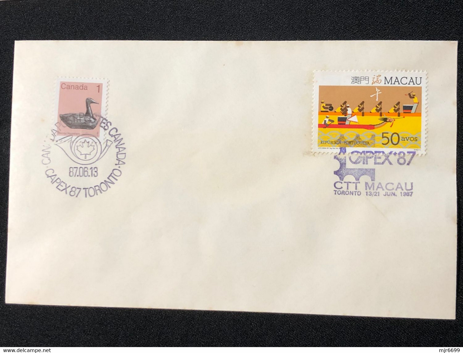 MACAU-CANADA 1987 CAPEX"87 COMMEMORATIVE CANCELATION ON 3 COVERS - Cartas & Documentos