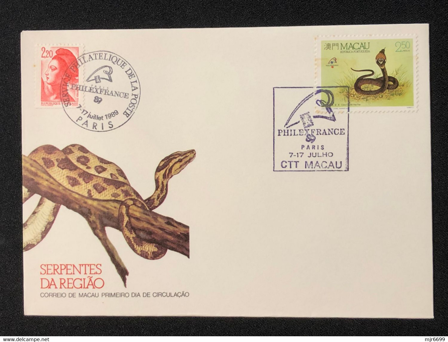 MACAU PHILEXFRANCE"89 COMMEMORATIVE FDC AND STAMPS X 2 COVERS SOME TONING, SEE THE PHOTOS - Covers & Documents